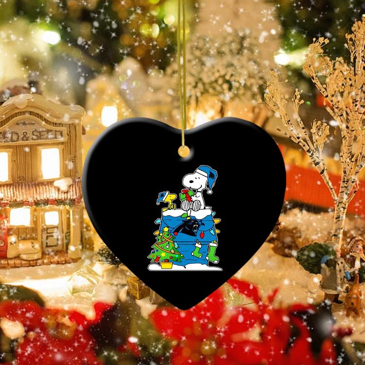 Nfl Carolina Panthers Snoopy And Woodstock Christmas Ornament