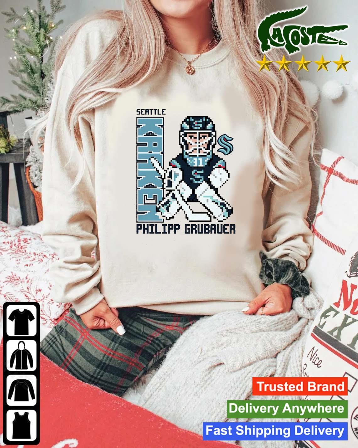 Philipp Grubauer Seattle Kraken Youth Pixel Player Shirt, hoodie