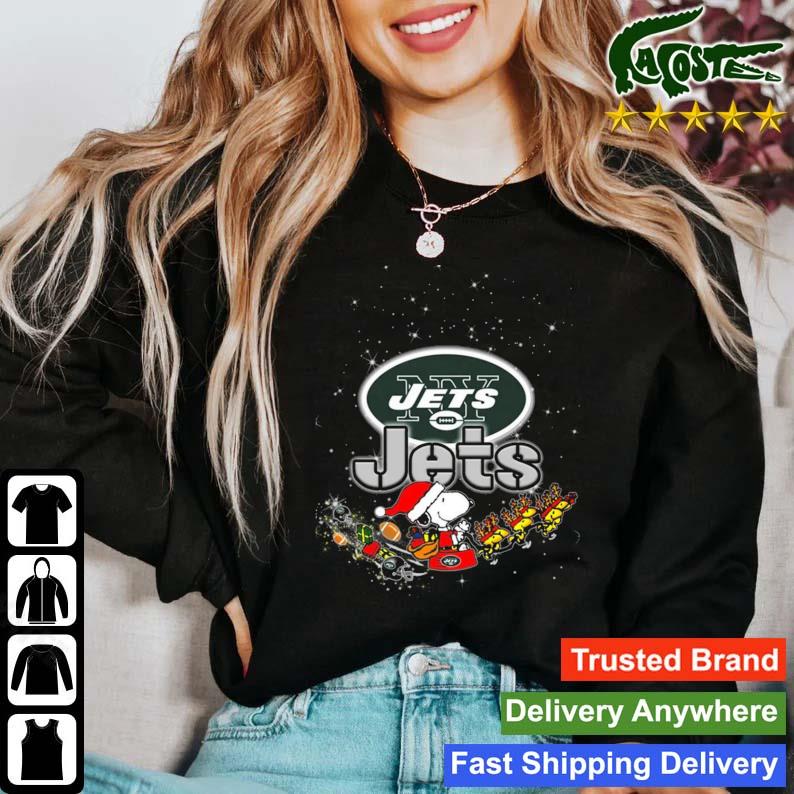 Santa Snoopy Riders Woodstock Merry Christmas New York Jets