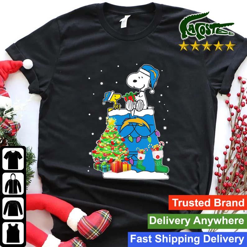 Snoopy And Woodstock Los Angeles Chargers Merry Christmas Sweater