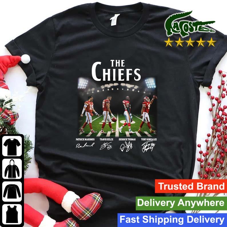 The Chiefs Patrick Mahomes Travis Kelce Derrick Thomas Tony Gonzalez Abbey  Road Signature Sweatshirt,Sweater, Hoodie, And Long Sleeved, Ladies, Tank  Top