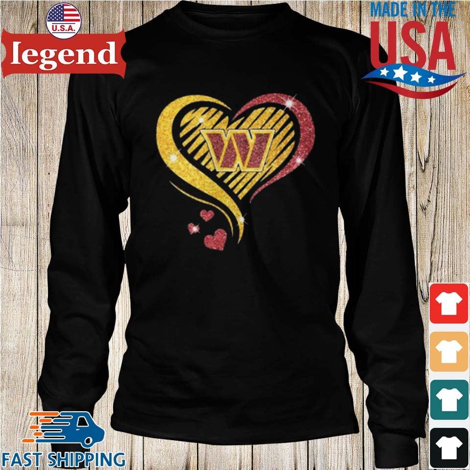 Washington Commanders go Commanders diamond heart shirt, hoodie, sweater,  long sleeve and tank top