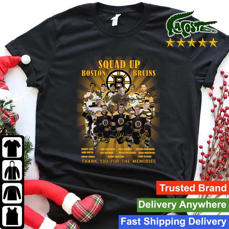 Squad Up Boston Bruins Thank You For The Memories Signatures t-shirt -  ColorfulTeesOutlet