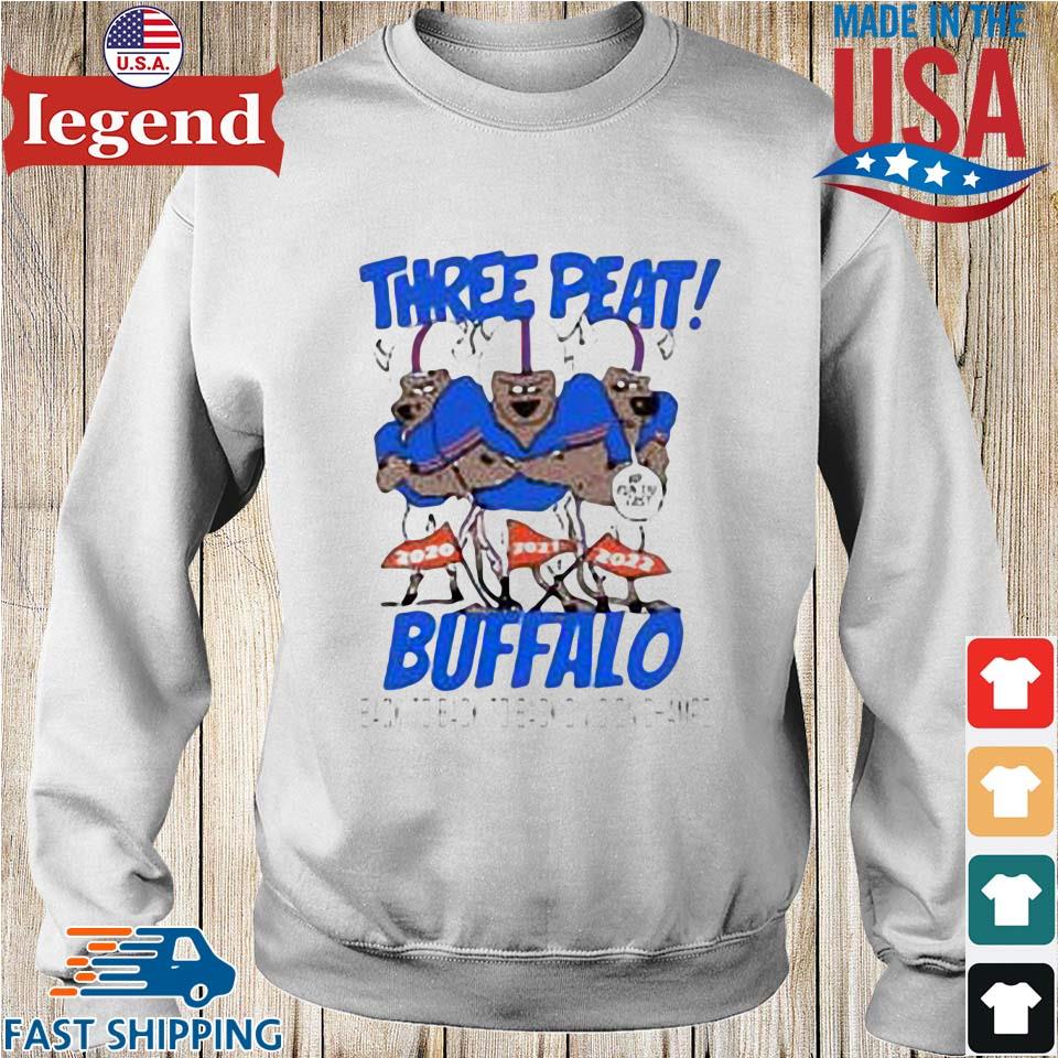 Buffalo Three Peat Back To Back Eastern Division Champions shirt, hoodie,  sweater, long sleeve and tank top