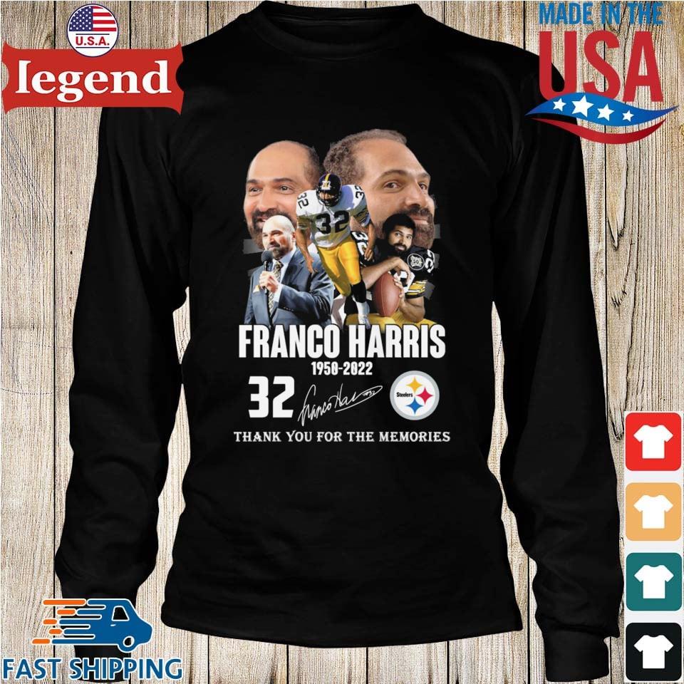 Franco Harris 1950-2022 thank you for the memories signature shirt, hoodie,  sweater, long sleeve and tank top