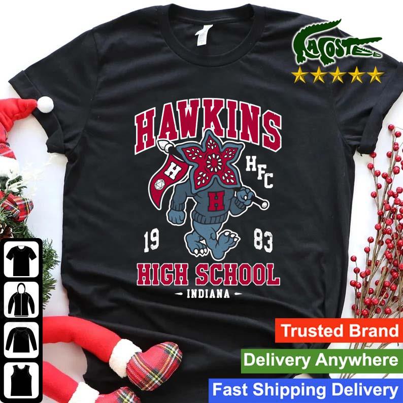 Hawkins High School Vintage Distressed Creepy Cute College Demogorgon  Mascot Shirt, hoodie, sweater, long sleeve and tank top