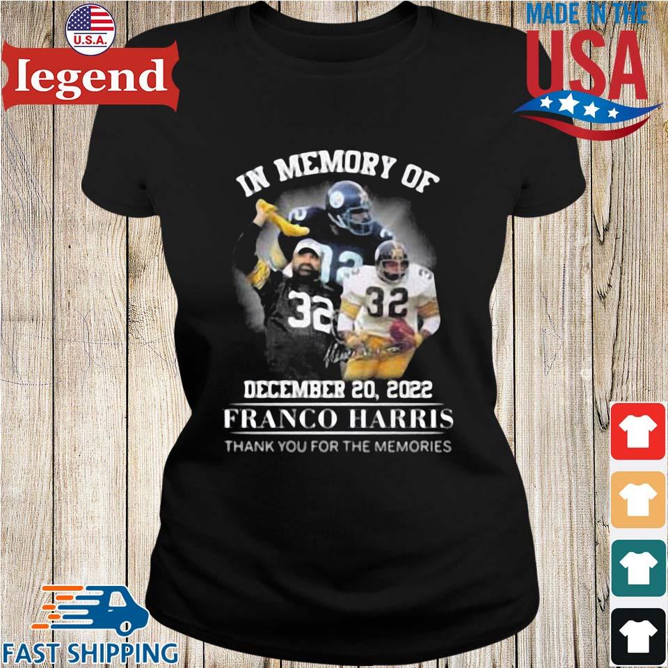 In memory of franco Harris thank you for the memories shirt,tank