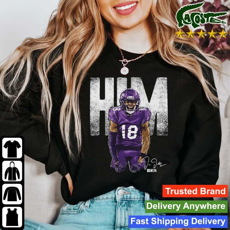 Original Justin Jefferson Minnesota Vikings Him Bold Signature T-shirt, Sweater, Hoodie, And Long Sleeved, Ladies, Tank Top