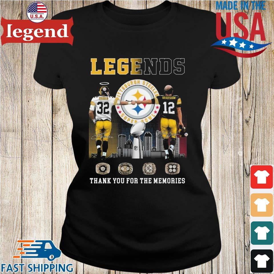 Legends Pittsburgh Steelers Harris And Bradshaw Thank You For The Memories  Signatures Shirt, hoodie, sweater, long sleeve and tank top