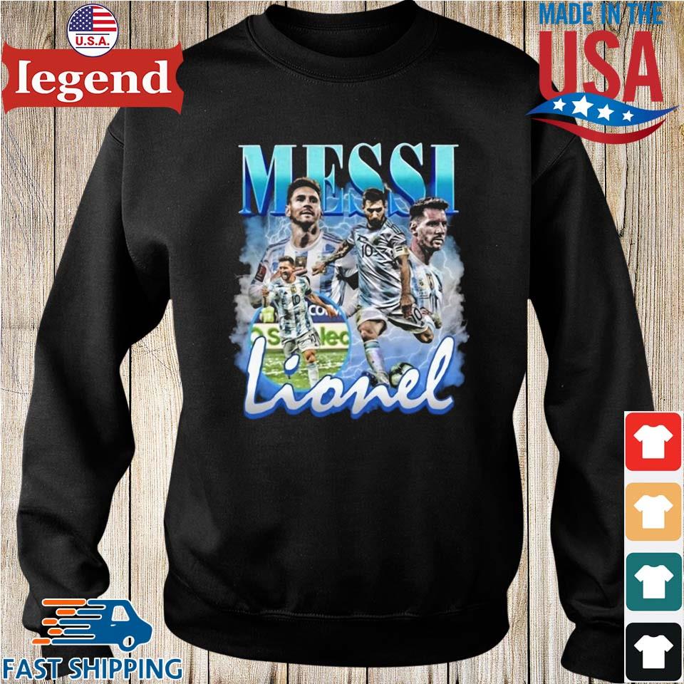 Lionel Messi Vintage Bootleg Champions World Cup 2022 Football Shirt,  hoodie, sweater, long sleeve and tank top