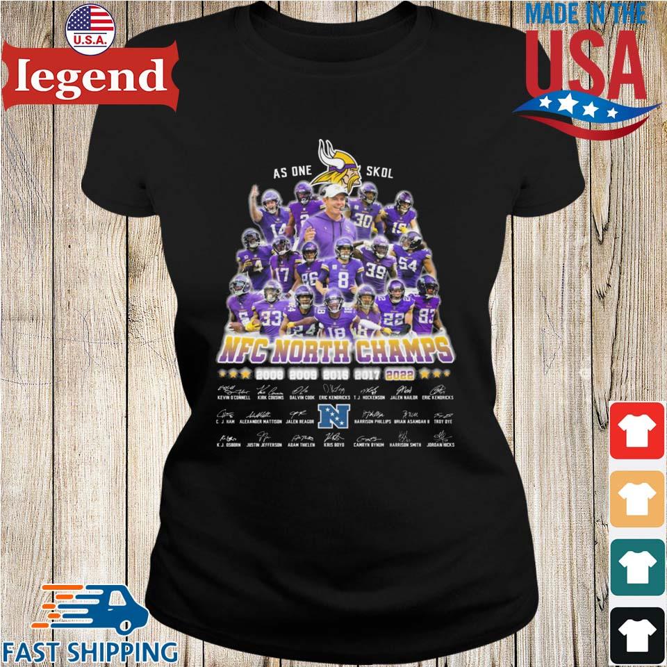 As One Skol Vikings NFC North Champions 2022 Signatures Shirt, hoodie,  sweater, long sleeve and tank top