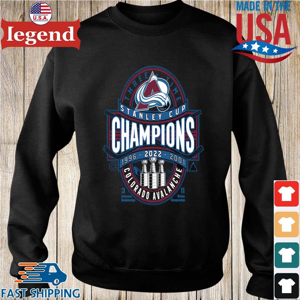 Colorado Avalanche stanley cup champions 1996 2001 2022 shirt