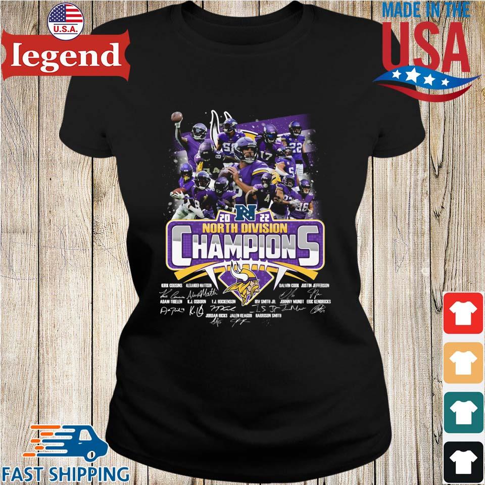 Official NFL Minnesota Vikings team 2022 North Division Champions  signatures shirt, hoodie, sweater, long sleeve and tank top