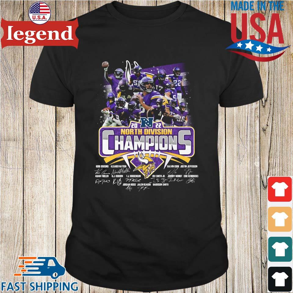 Official NFL Minnesota Vikings team 2022 North Division Champions  signatures shirt, hoodie, sweater, long sleeve and tank top