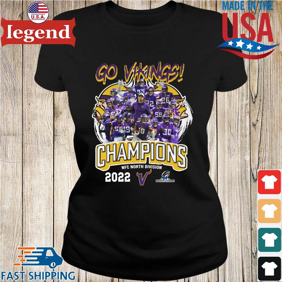 Official Minnesota Vikings Go Vikings 2022 Nfc North Division Champions T- shirt,Sweater, Hoodie, And Long Sleeved, Ladies, Tank Top