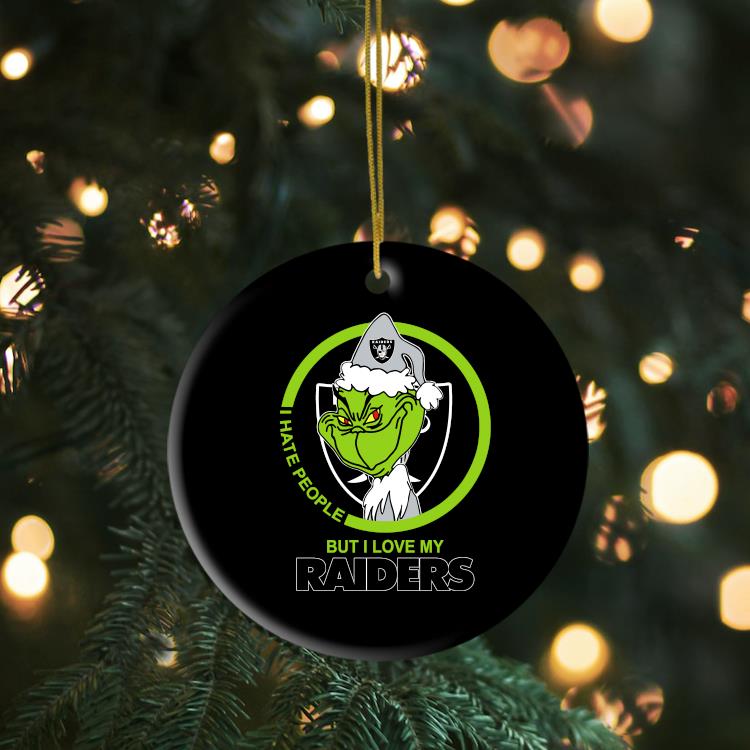 Las Vegas Raiders NFL Funny Grinch Christmas Ornaments