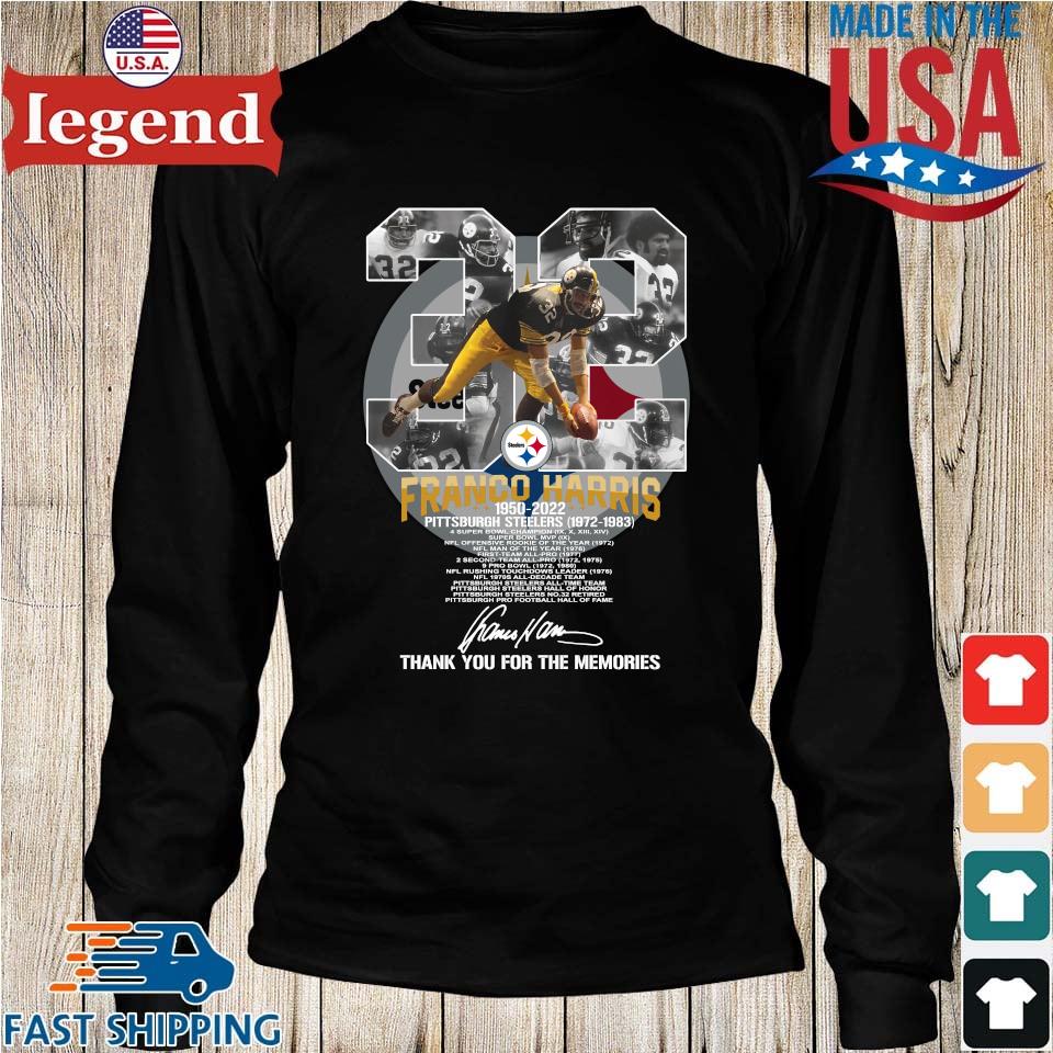 Pittsburgh Steelers 32 Franco Harris 1972-1983 thank You for the memories  signature shirt, hoodie, sweater, long sleeve and tank top