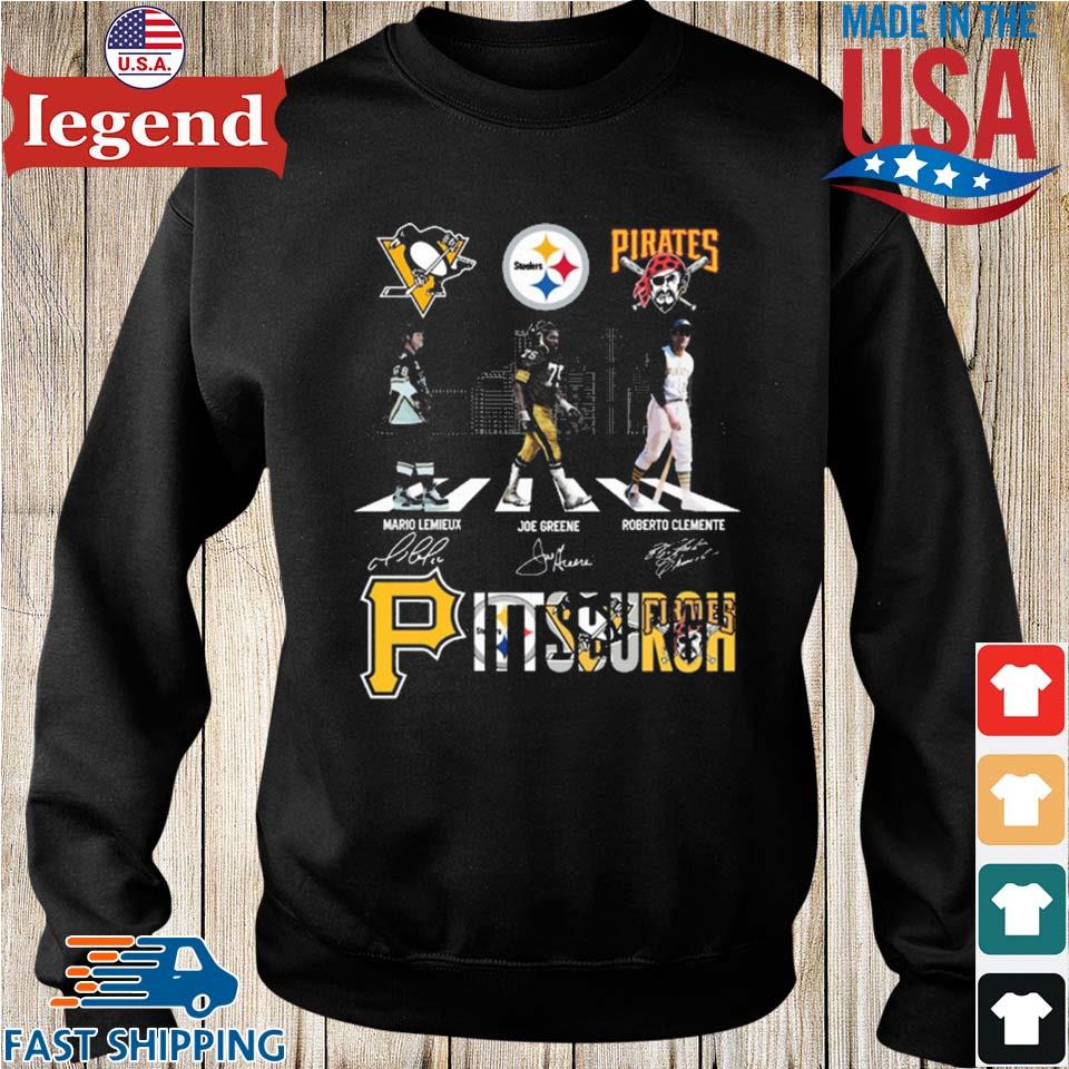 Pittsburgh Sport Mario Lemieux Joe Greene And Roberto Clemente's Signatures  Shirt, hoodie, sweater, long sleeve and tank top