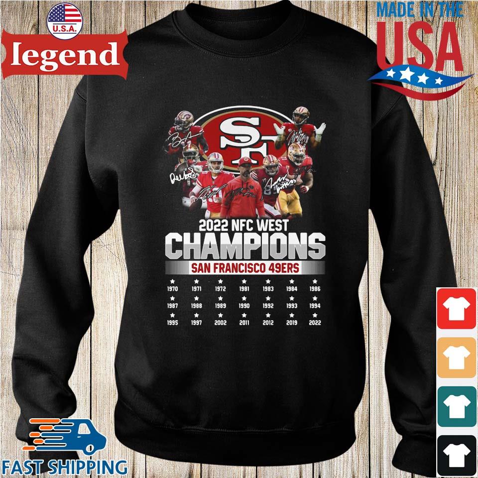 2022 NFC west Champions San Francisco 49ers signatures shirt