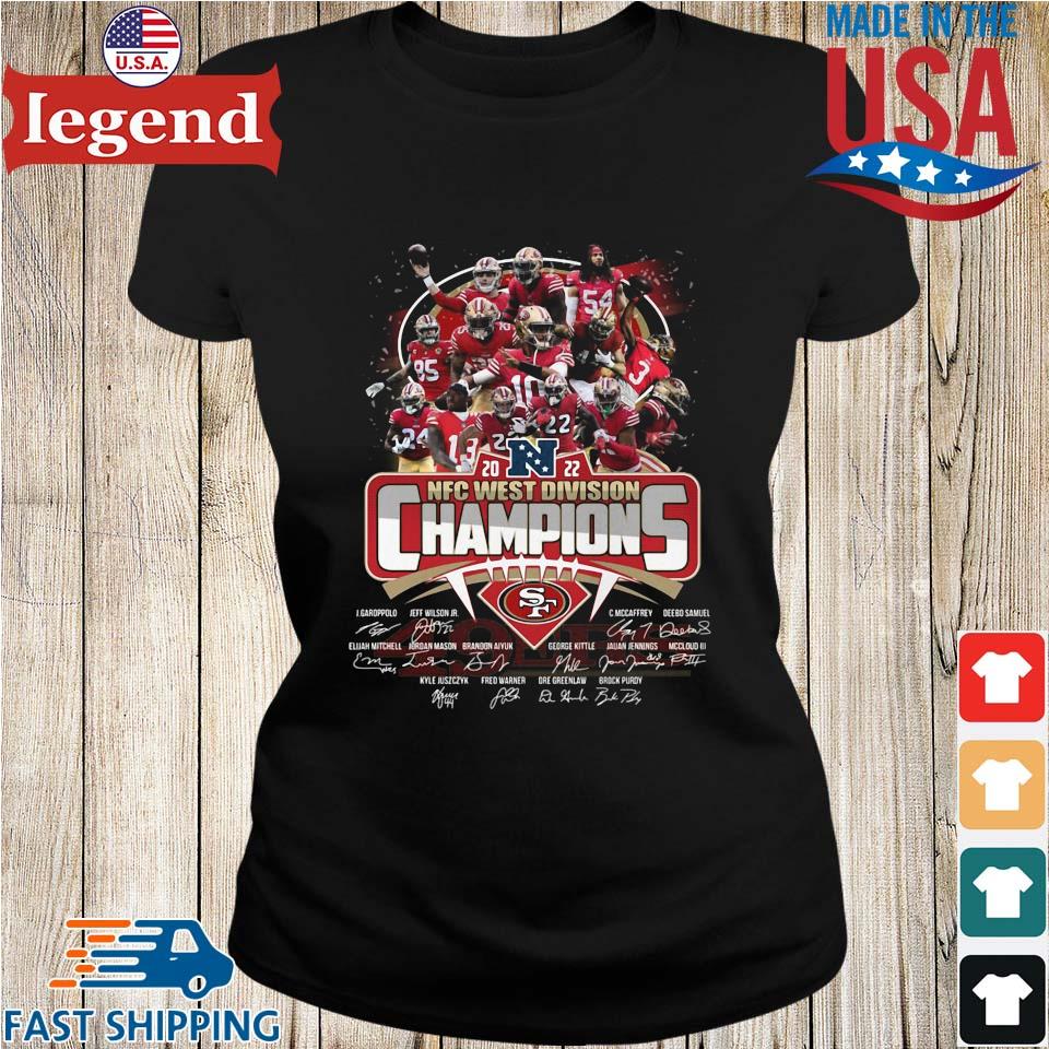 2022 NFC west Champions San Francisco 49ers signatures shirt