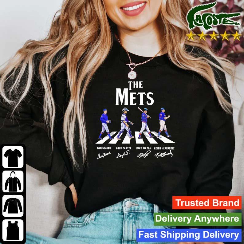The New York Mets Tom Seaver Gary Carter Mike Piazza Keith Hernandez  Signature Abbey Road Shirt,Sweater, Hoodie, And Long Sleeved, Ladies, Tank  Top