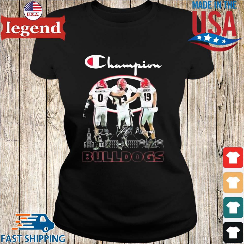 Champion Darnell Washington Stetson Bennett And Brock Bowers Georgia  Bulldogs Signatures Shirt, hoodie, sweater, long sleeve and tank top