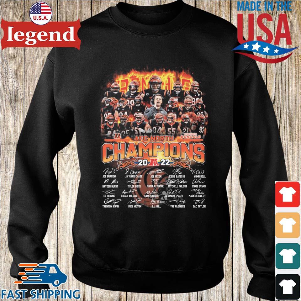 Official Cincinnati Bengals 2022 Champion Afc North Division Signatures  T-Shirt, hoodie, sweater, long sleeve and tank top