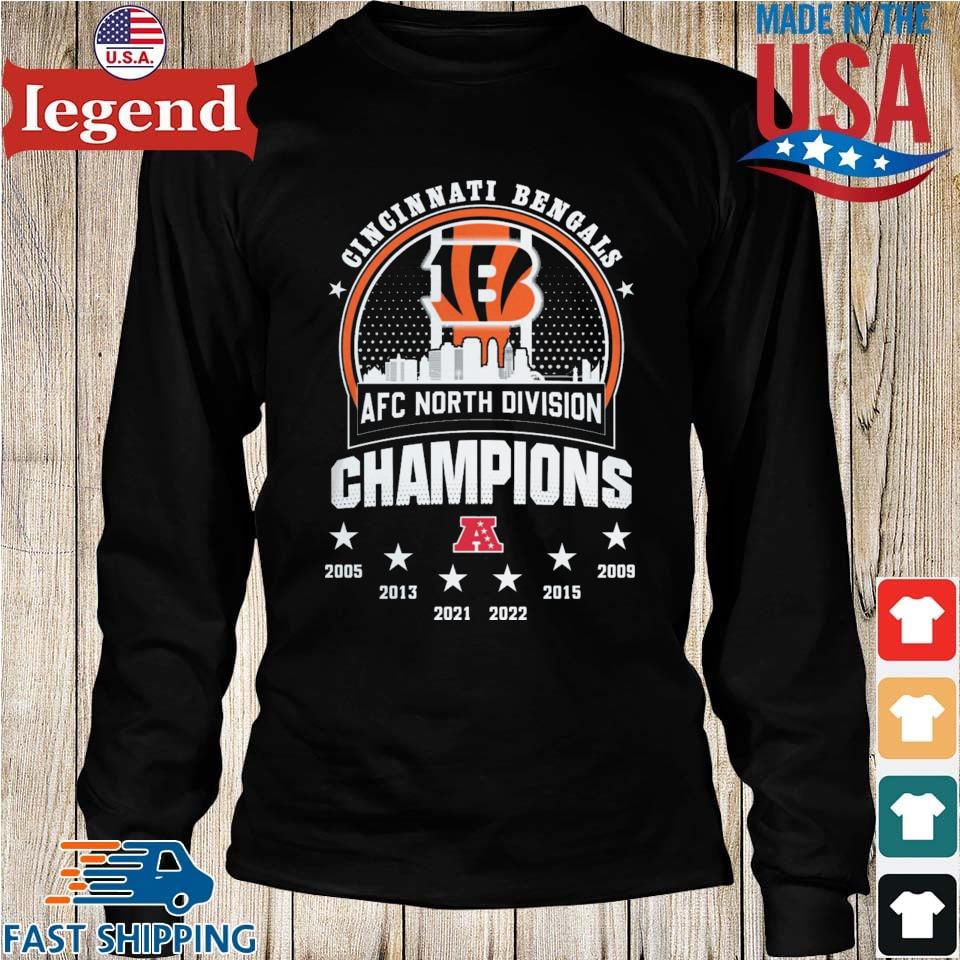 Cincinnati Bengals AFC North Division Champions 2005-2022 shirt, hoodie,  sweater, long sleeve and tank top