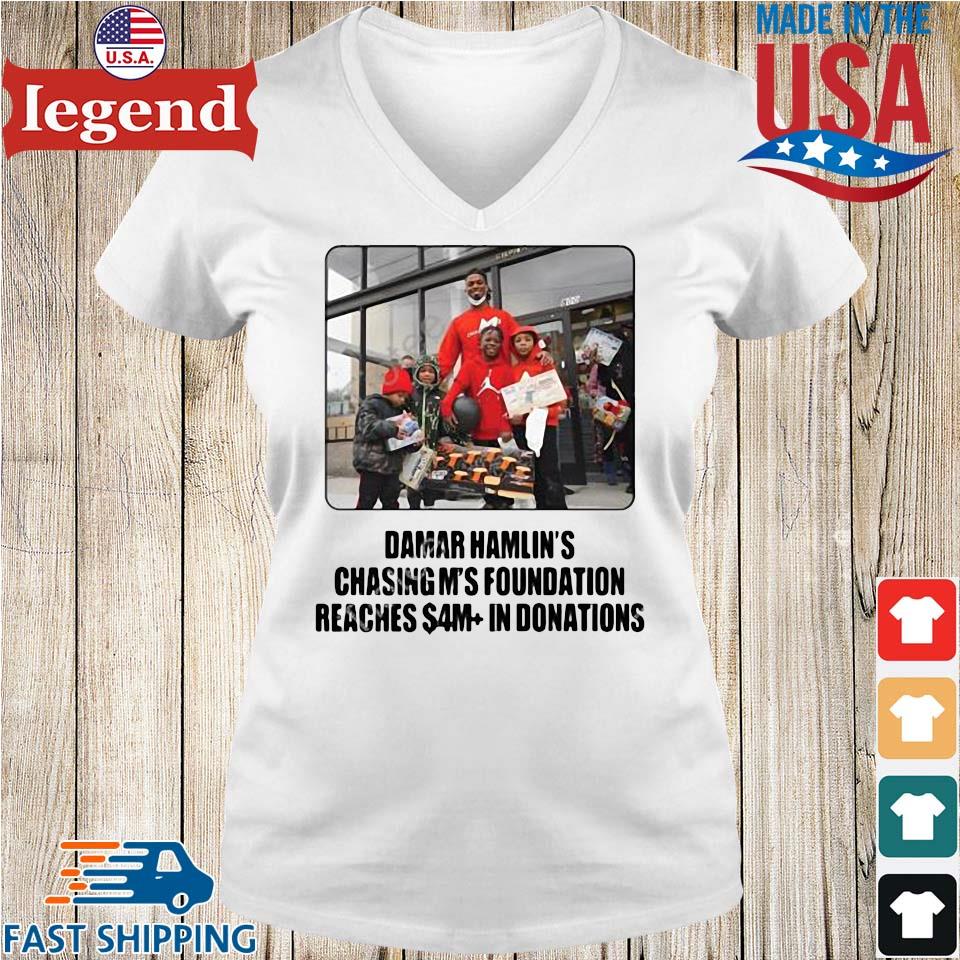 Damar Hamlin's Chasing M's Foundation Reaches $4m+ In Donations  T-shirt,Sweater, Hoodie, And Long Sleeved, Ladies, Tank Top