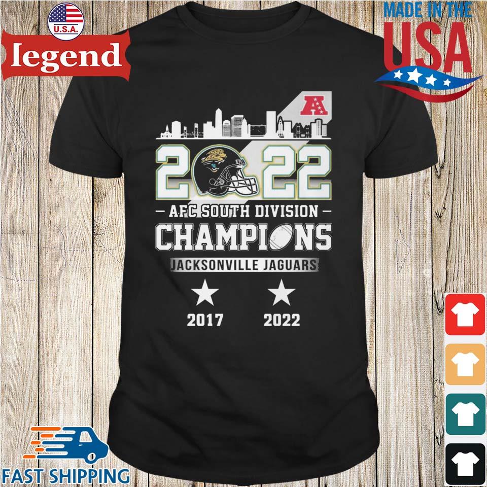 Jacksonville Jaguars Skyline Afc South Division Champions 2017 2022  T-shirt,Sweater, Hoodie, And Long Sleeved, Ladies, Tank Top
