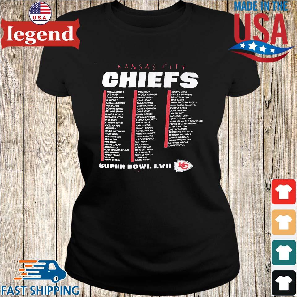 Kansas City Chiefs Super Bowl LVII varsity roster 2023 shirt, hoodie,  sweater, long sleeve and tank top