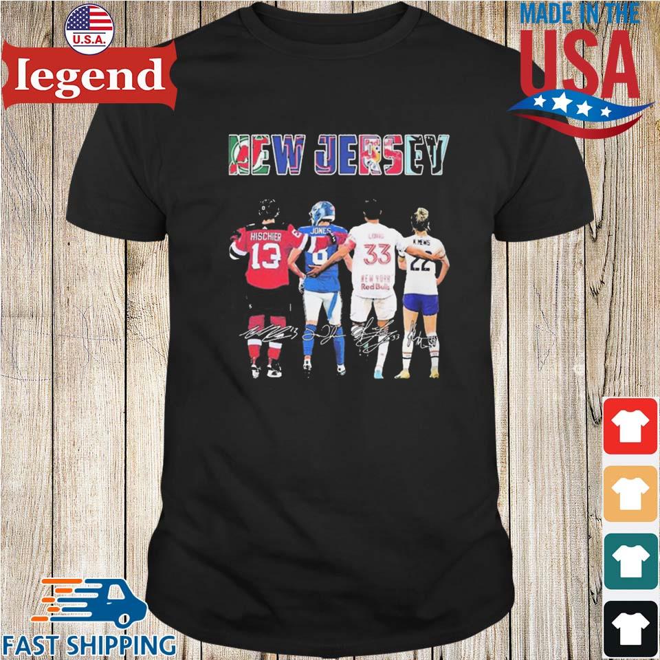 Official new Jersey Sports Nico Hischier Daniel Jones Aaron Long And  Kristie Mewis Signatures Shirt, hoodie, sweater, long sleeve and tank top