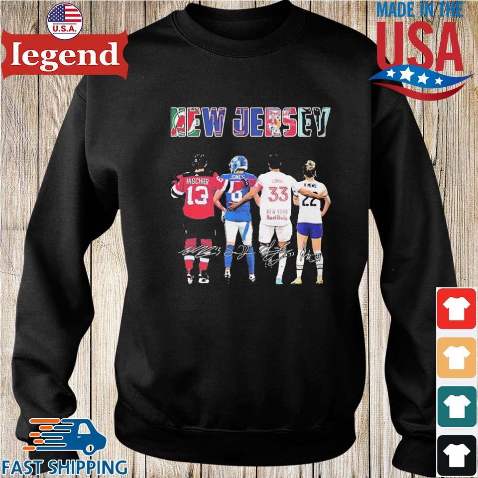 Official new Jersey Sports Nico Hischier Daniel Jones Aaron Long And  Kristie Mewis Signatures Shirt, hoodie, sweater, long sleeve and tank top