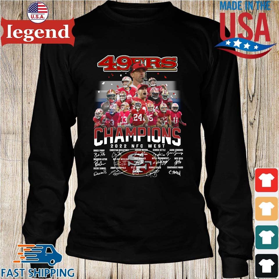 San francisco 49ers champions 2022 nfc west signatures shirt