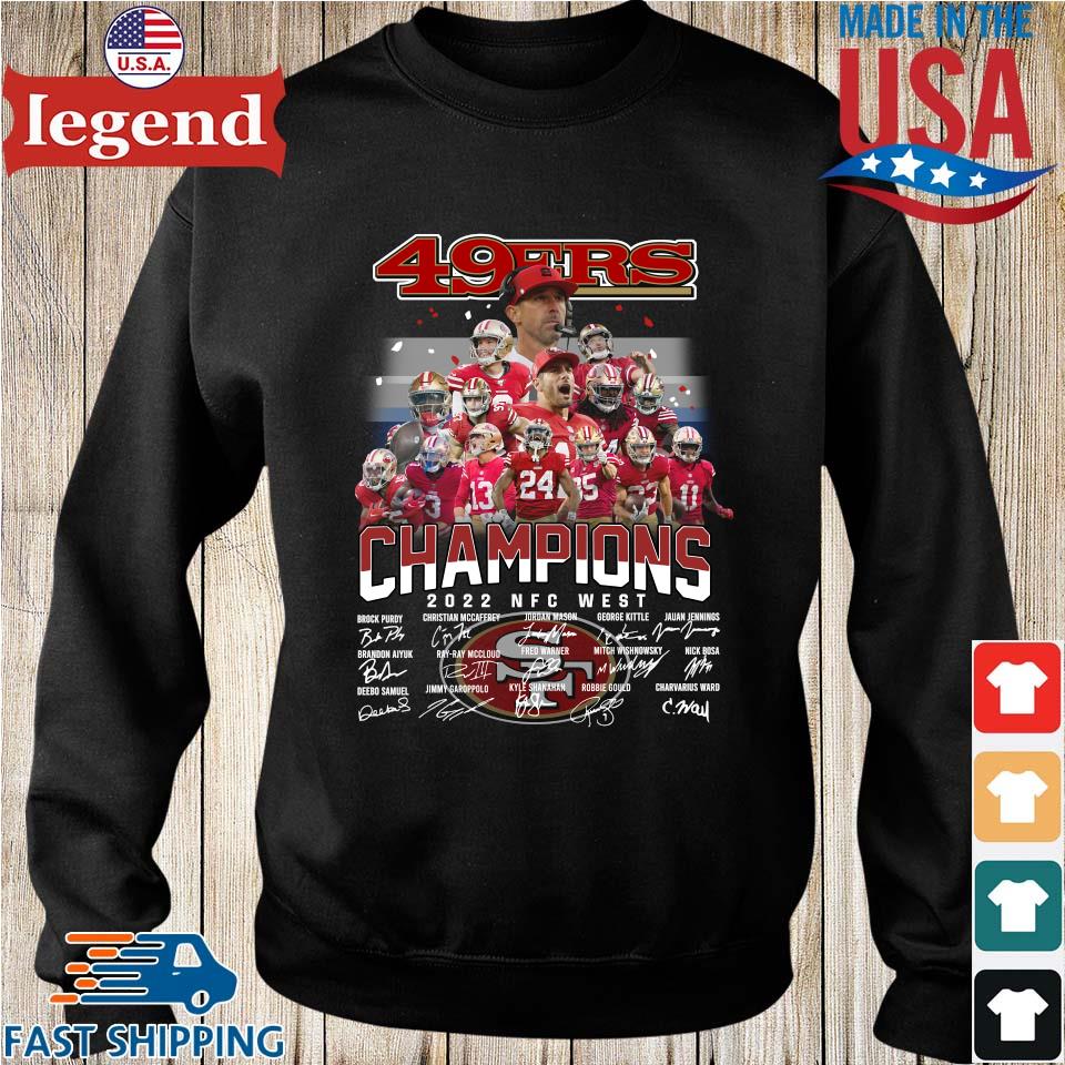 2022 NFC west Champions San Francisco 49ers signatures shirt