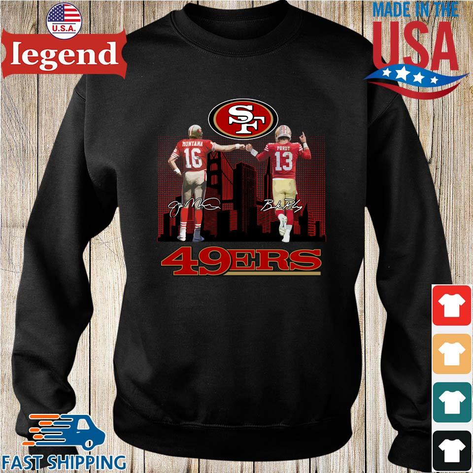 San Francisco 49ers City Joe Montana And Brock Purdy Signatures T-shirt,  hoodie, sweater, long sleeve and tank top