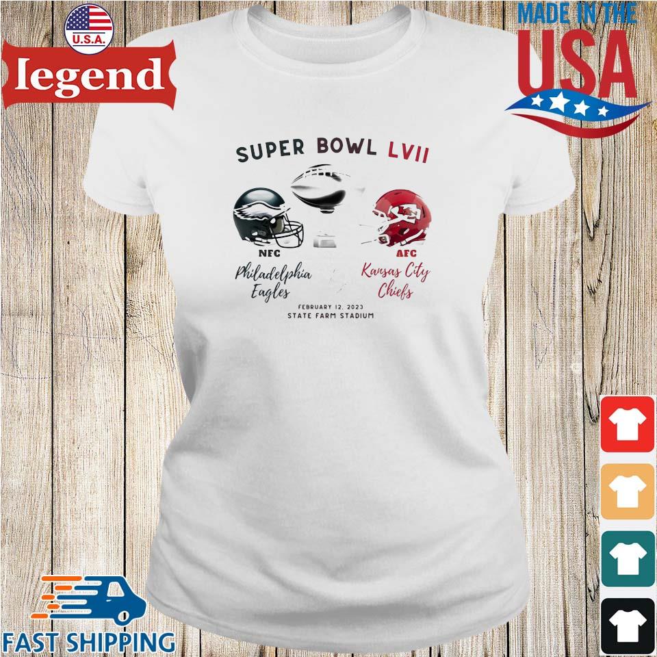 Super Bowl 2023 Lvii Philadelphia Eagles Vs Kansas City Chiefs State Farm  Stadium Shirt Ladies T