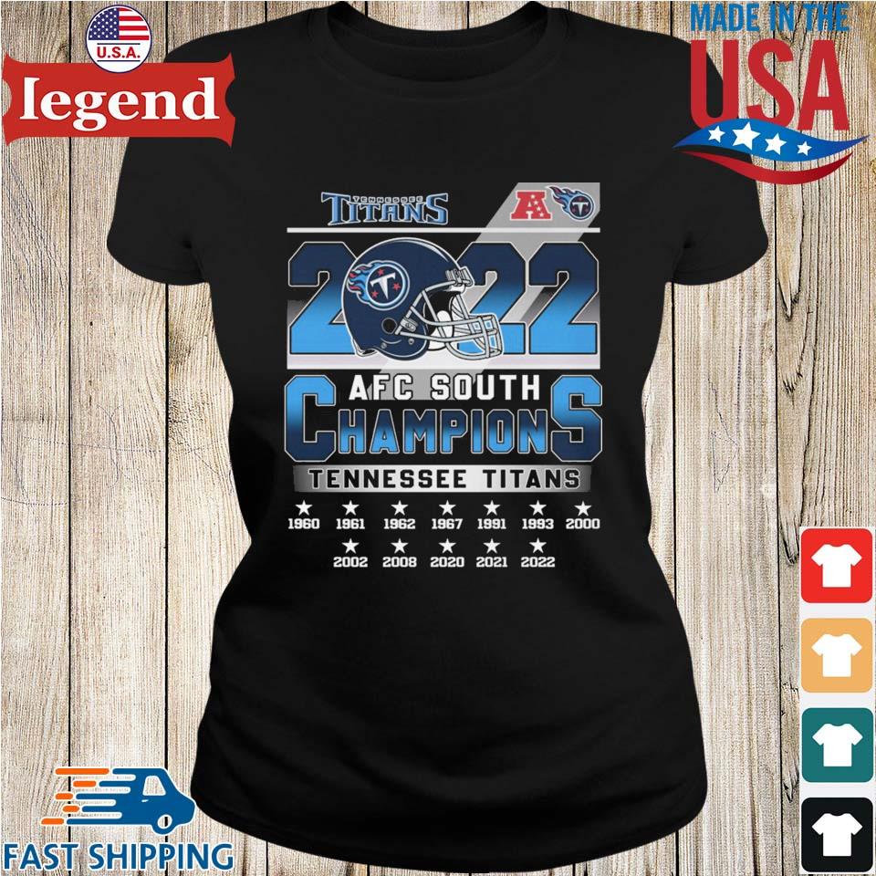 Tennessee Titans 2022 Afc South Champions 1960-2022 T-shirt,Sweater,  Hoodie, And Long Sleeved, Ladies, Tank Top