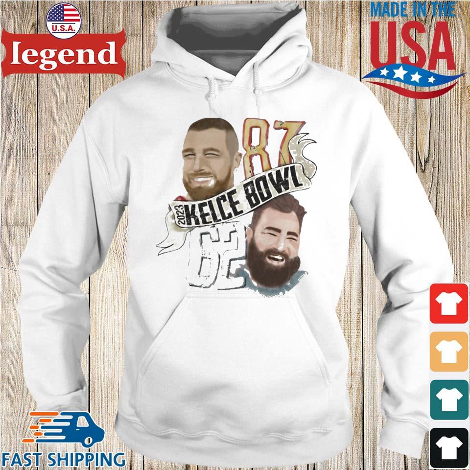 Bucktee Kelce Bowl (Style: Dri-Power Fleece Pullover Hoodie, Color: White, Size: M)