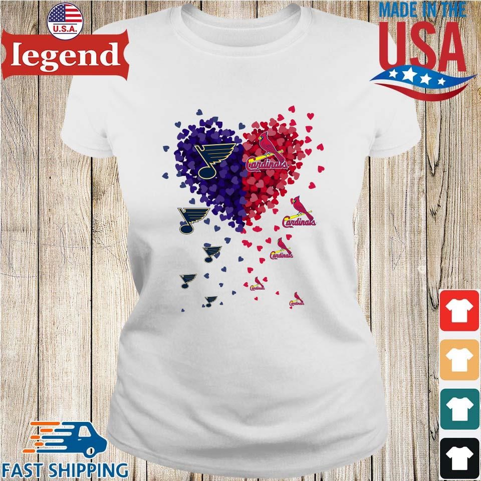 Official Heart St Louis Blues And St Louis Cardinals T-shirt,Sweater,  Hoodie, And Long Sleeved, Ladies, Tank Top