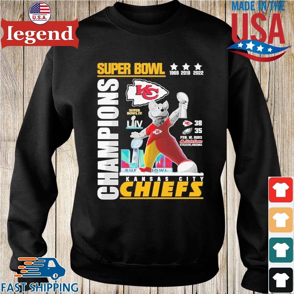 Super Bowl Kansas City Chiefs KC Wolf champions 1969 2019 2022