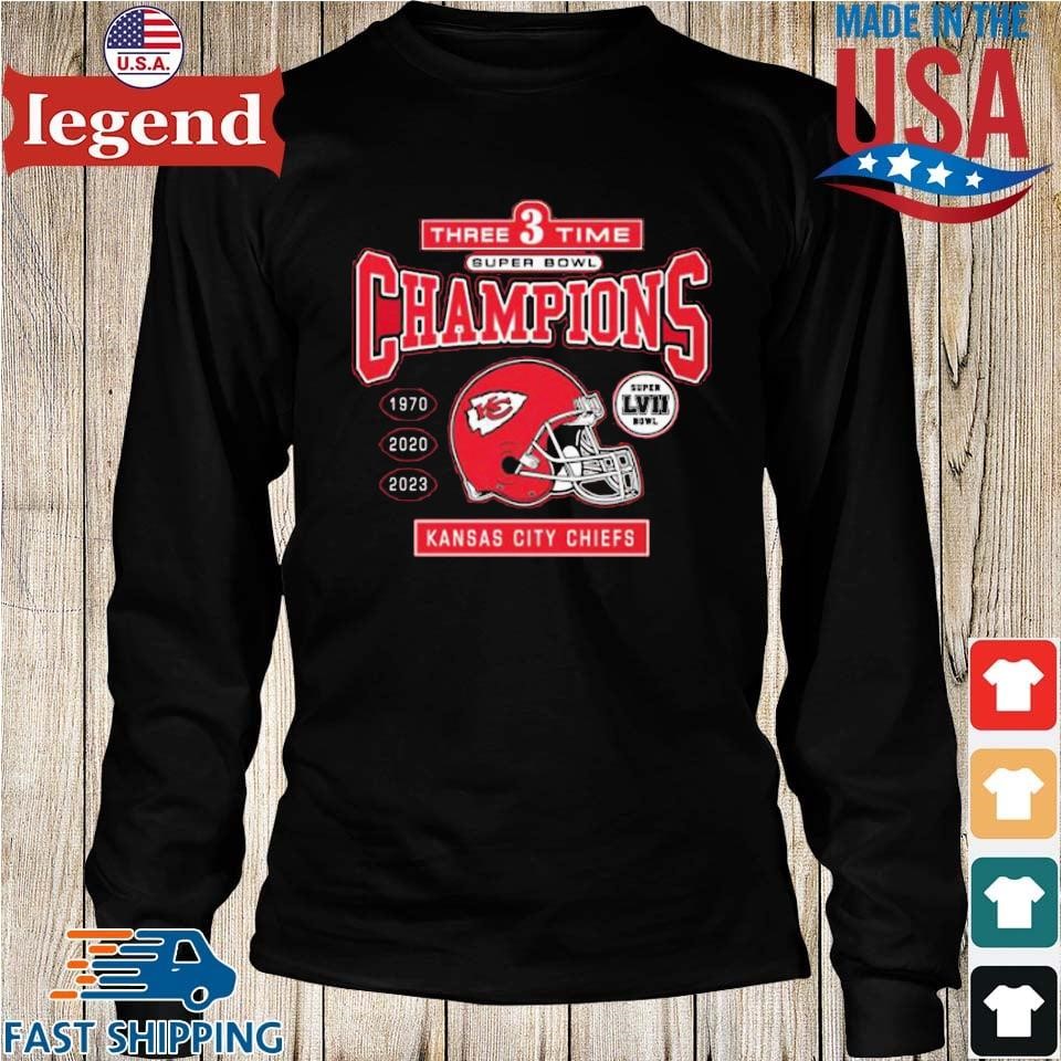 Three Time Super Bowl Champions 1970 2020 2023 Kansas City Chiefs Shirt -  Shibtee Clothing