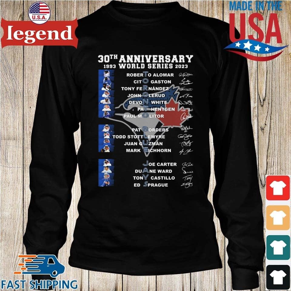 Official Toronto Blue Jays 30th anniversary signatures shirt, hoodie, longsleeve  tee, sweater