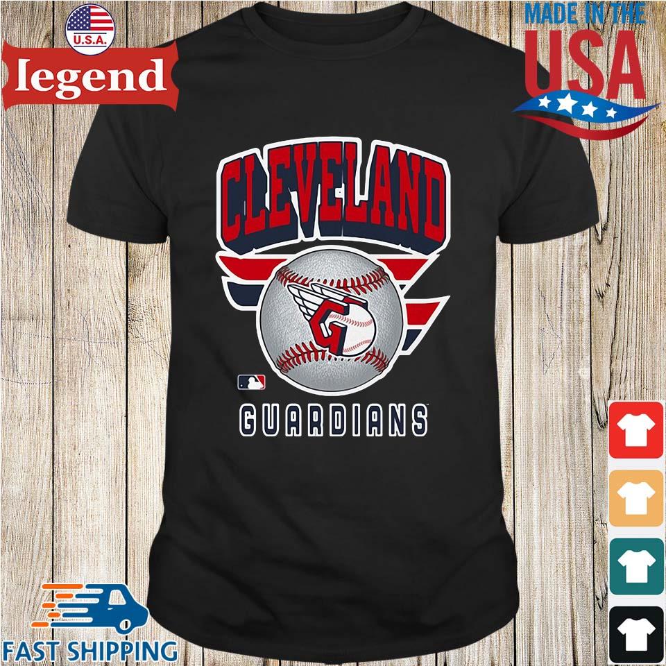 Women's Starter Navy/Red Cleveland Guardians Power Move T-Shirt