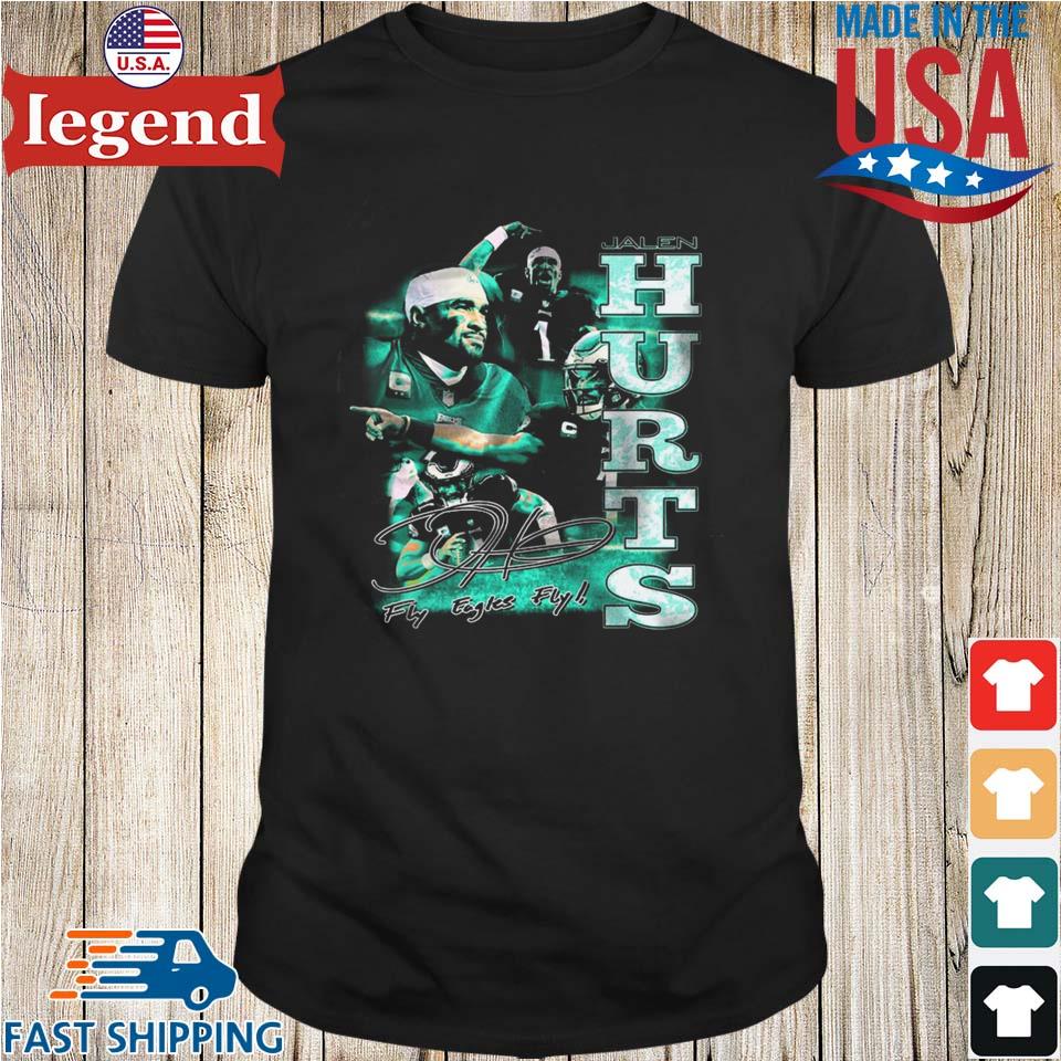 JALEN HURTS PHILADELPHIA EAGLES T-SHIRT. FLY EAGLES FLY T-SHIRT.