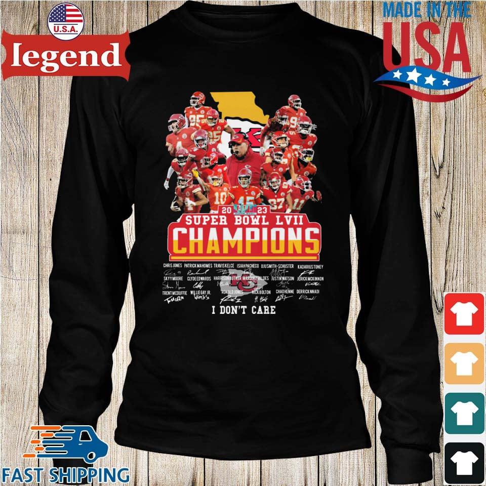 The Kansas city Chiefs 2023 lvii super bowl champions signatures shirt,  hoodie, sweater, long sleeve and tank top