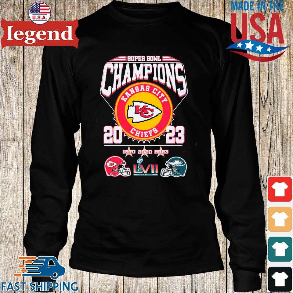 Kansas city chiefs 3x super bowl 1970 2020 2023 logo shirt