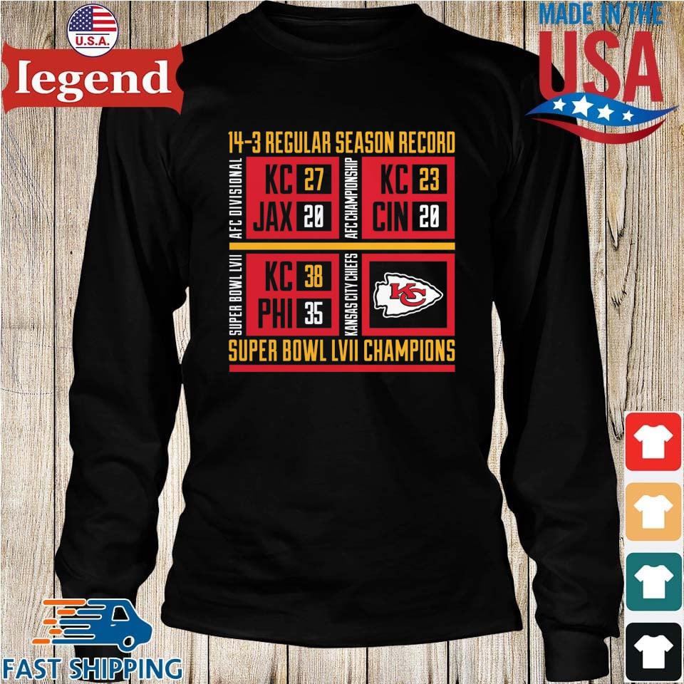 Official Kansas City Chiefs Super Bowl Lvii Champions Scoreboard Showcase  T-shirt Hoodie