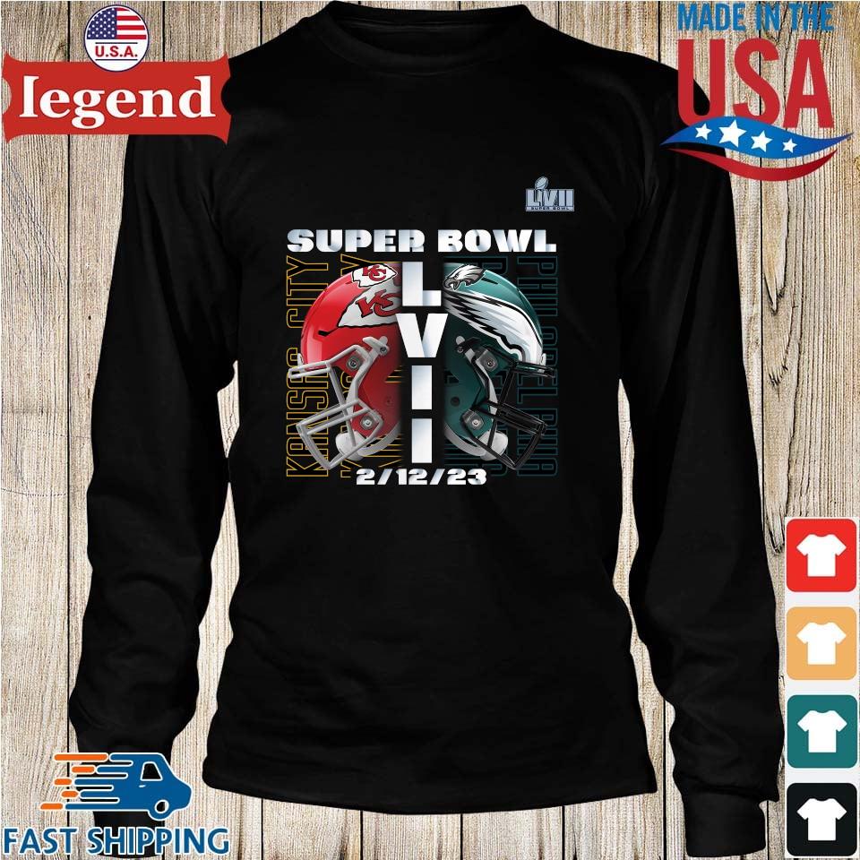 Kansas city Chiefs vs philadelphia eagles super bowl lvii matchup helmet  decals shirt, hoodie, sweater, long sleeve and tank top