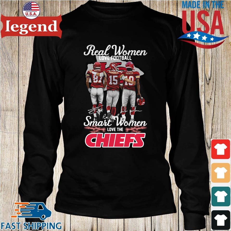 Official Kelce Mahomes And Pacheco Real Women Love Football Smart Women  Love The Kansas City Chiefs Signatures T-shirt,Sweater, Hoodie, And Long  Sleeved, Ladies, Tank Top